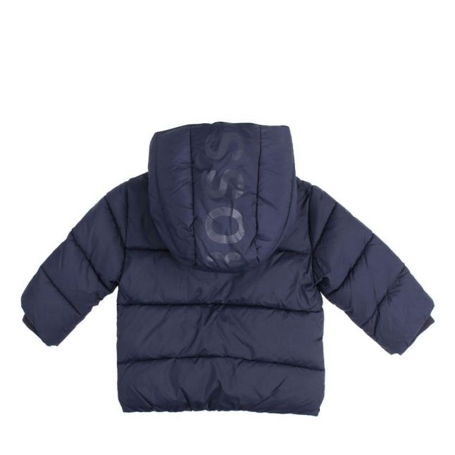 Toddler Navy Logo Hooded Padded Jacket