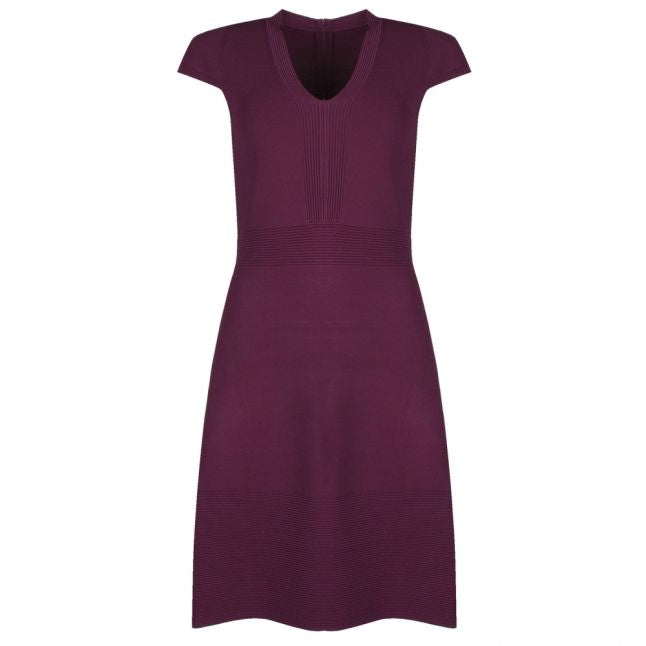 Womens Plum Ottoman Flare Dress