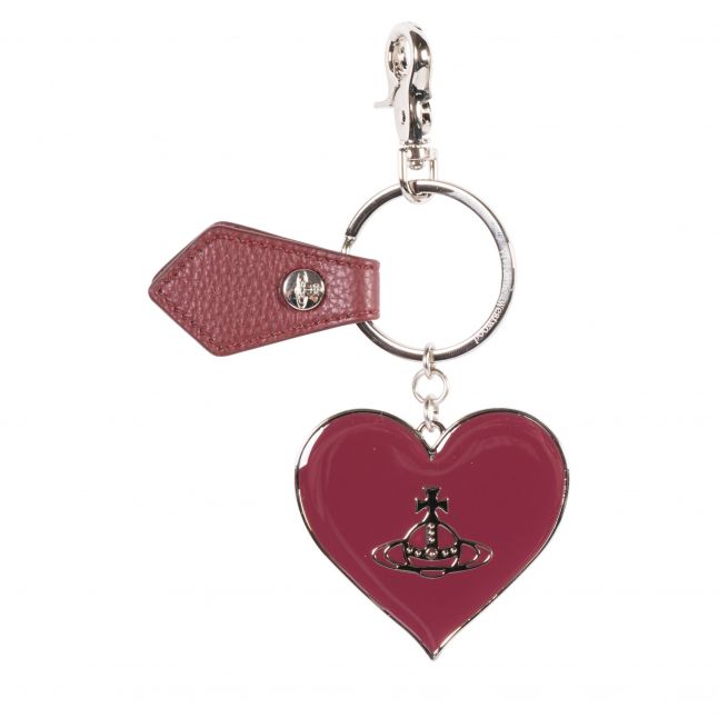 Womens Burgundy VW Mirror Heart Orb Keyring