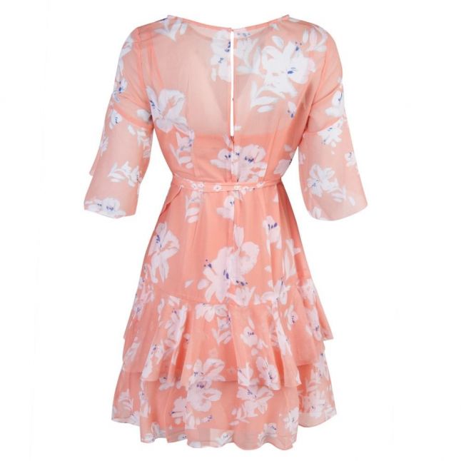 Womens Peach Blossom Alba Tie Waist Ruffle Dress