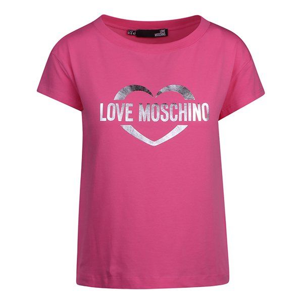 Womens Love Moschino Fuschia Open Heart S/s Tee