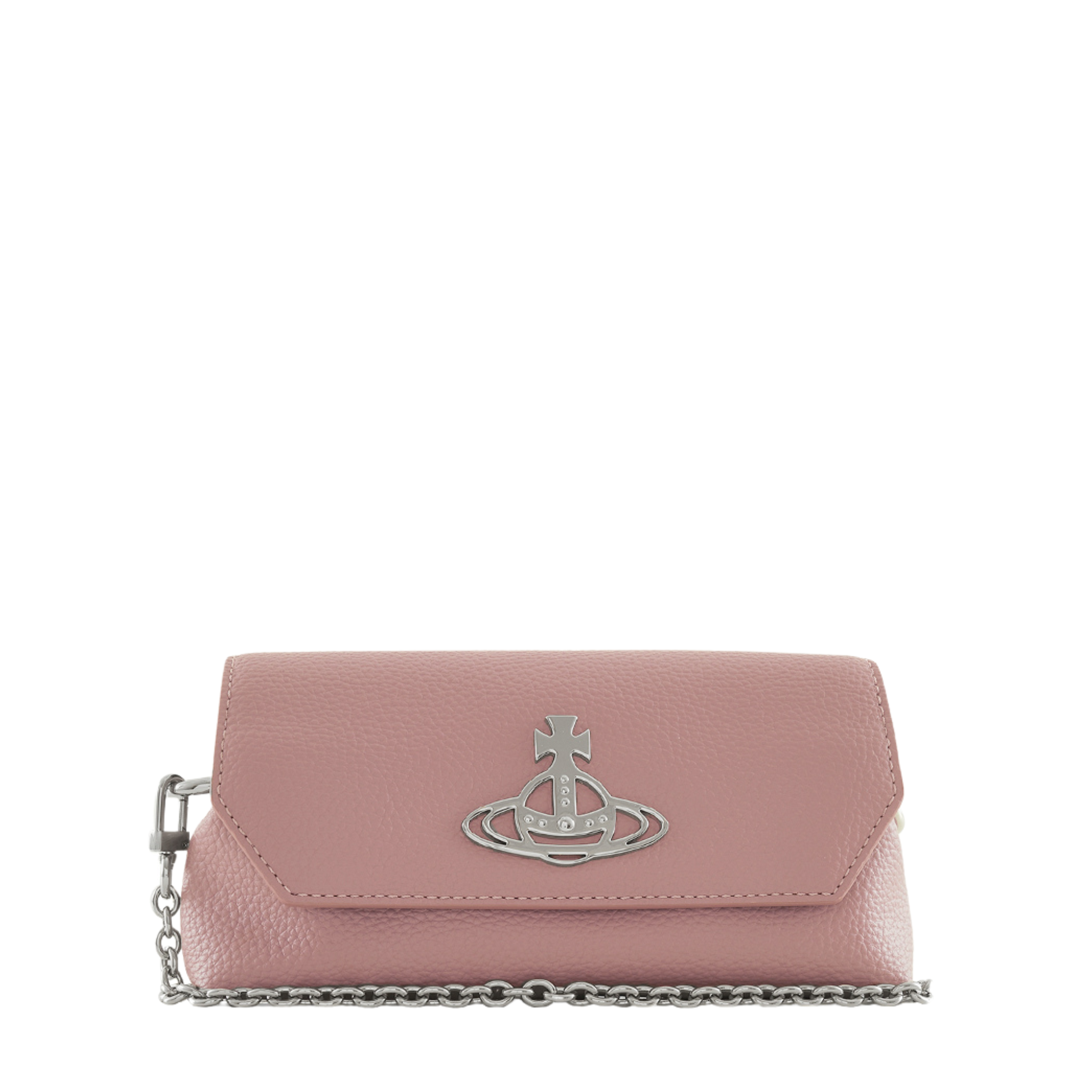 Womens Vivienne Westwood Pink PU Grain Mini Pouch with Chain