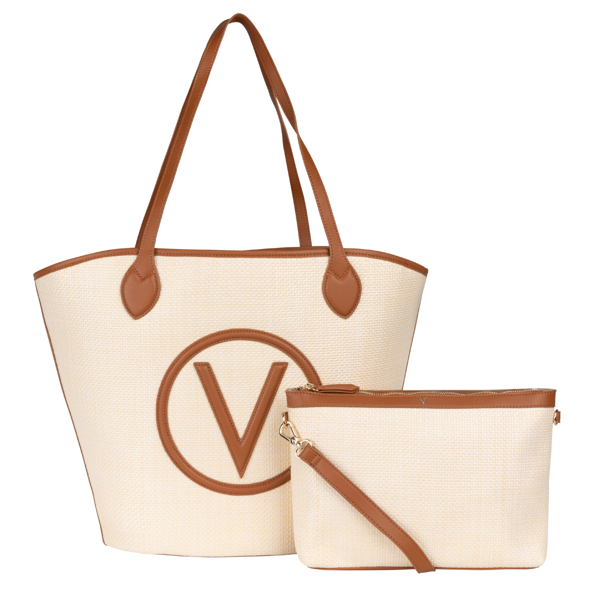 Womens Valentino Natural/Brown Covent Shopper Bag