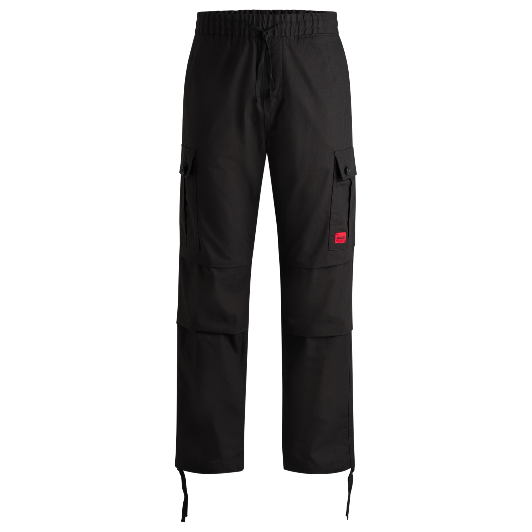 Mens HUGO Black Garlo233 Cargo Trousers