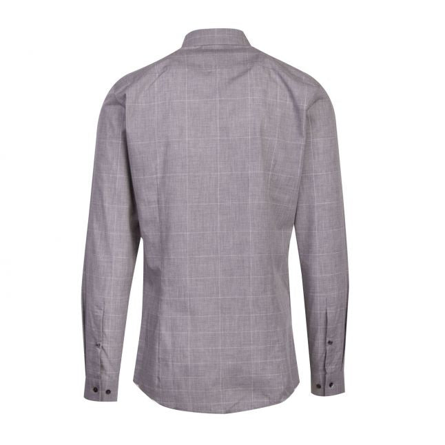 Mens Grey Etran Check Extra-Slim Fit L/s Shirt