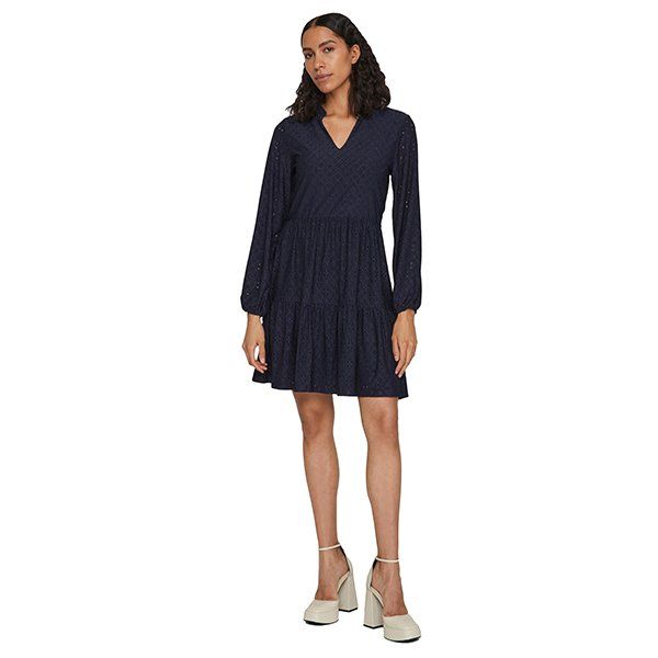 Womens Navy Blazer Vikawa Lace Tiered Dress