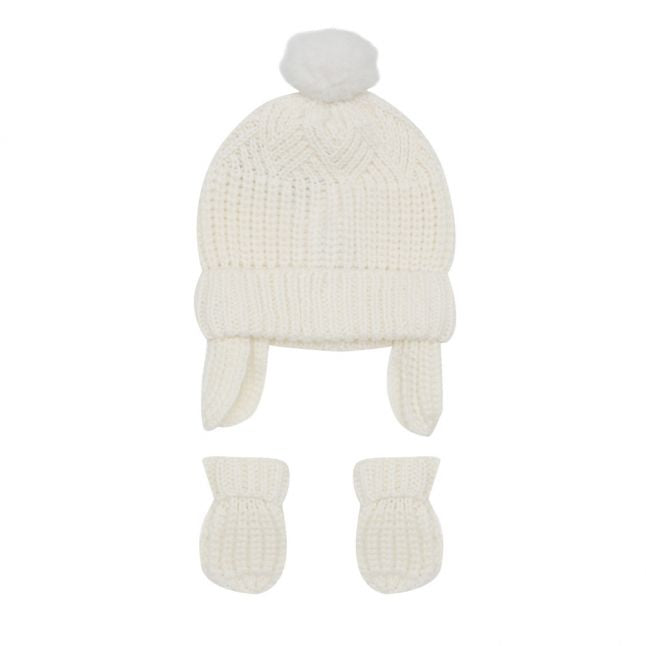 Baby Natural Knitted Hat & Mittens