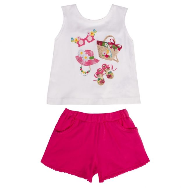 Infant Fuchsia Holiday S/s T Shirt & Shorts Set