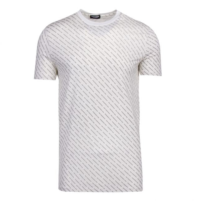 Mens White Multi Print Logo S/s T Shirt