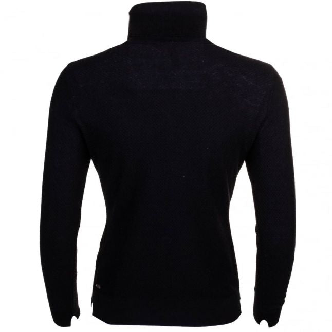 Womens Black Iddy Roll Neck Knitted Jumper