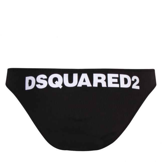 Womens Black Back Logo Swim Briefs