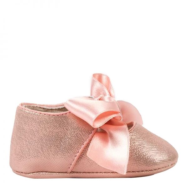 Baby Pink Satin Bow Mary Jane Shoes (15-18)