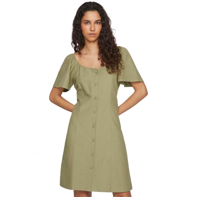 Womens Oil Green Viprisilla Short Dress