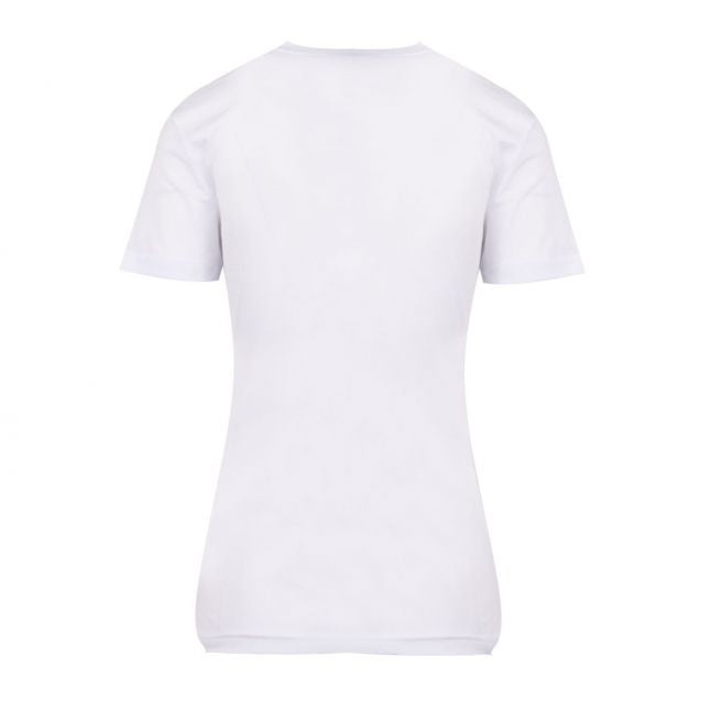 Womens White Gold Foil Logo Fitted S/s T Shirt