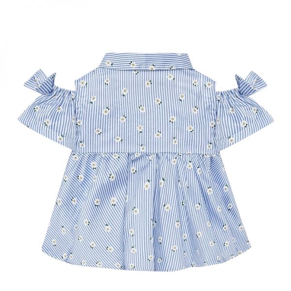 Infant Blue Daisy Stripe Blouse