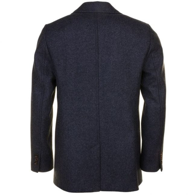 Mens Charcoal Biza Twill Wool Peacoat