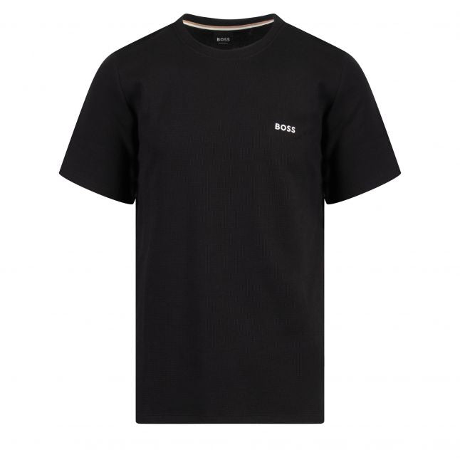 Mens Black Waffle Lounge S/s T Shirt