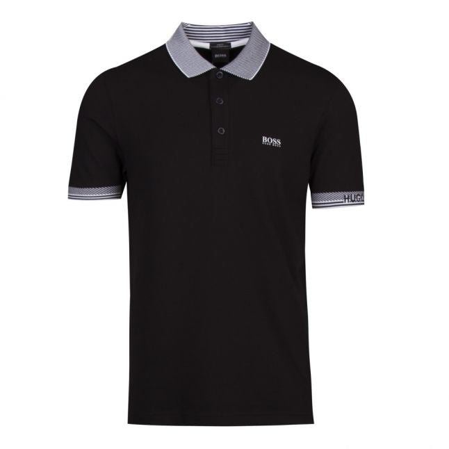 Athleisure Mens Black Paule Slim Fit S/s Polo Shirt