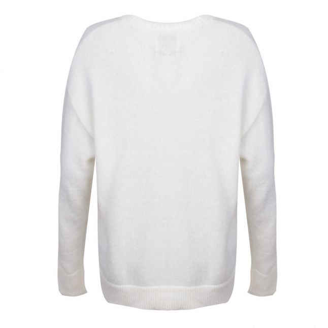 Womens Egret Logo Crew Neck Knitted Jumper