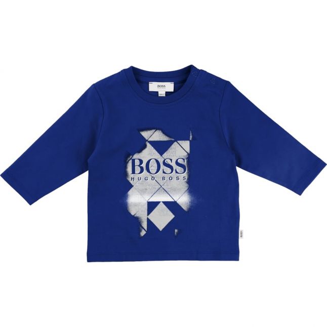 Baby Blue Logo Print L/s T Shirt