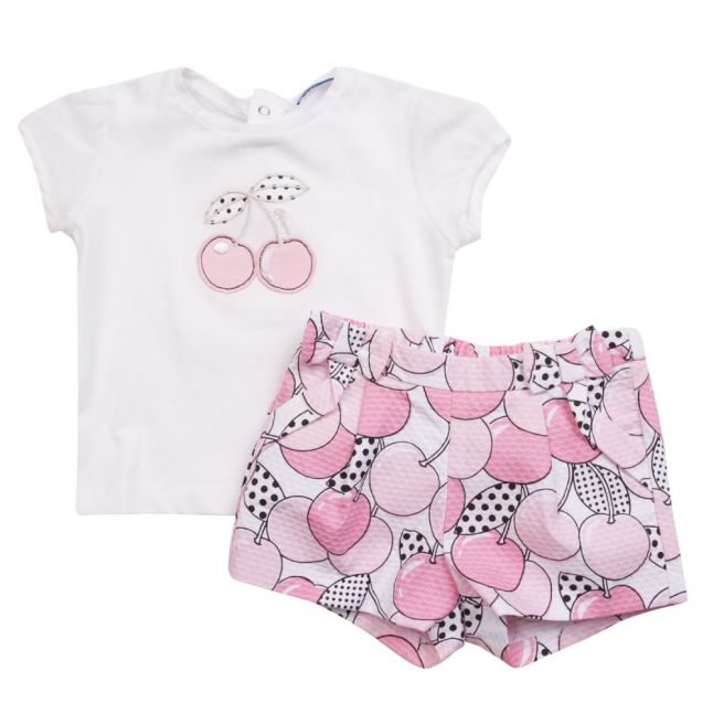 Girls Rose Cherry T Shirt & Shorts Set