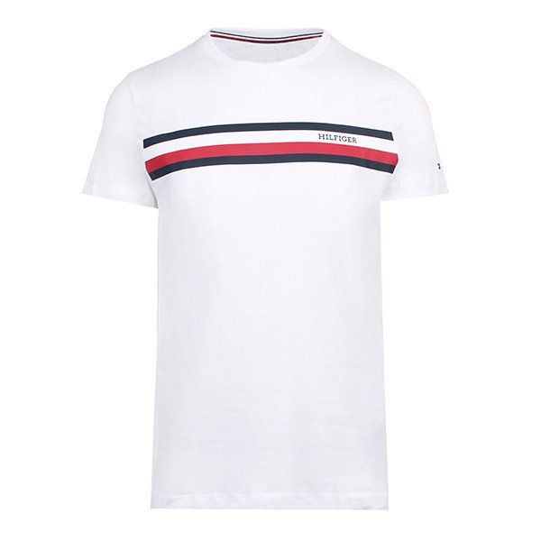 Mens White Monotype Stripe S/s T Shirt