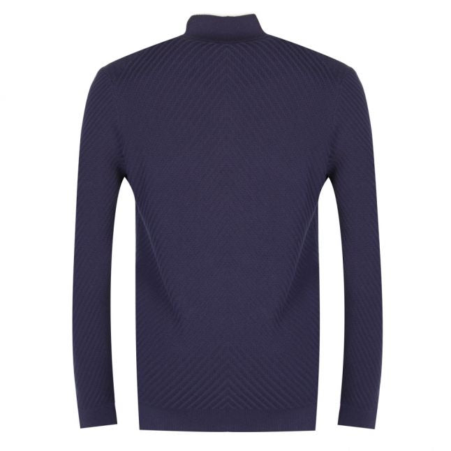 Athleisure Mens Navy Zidney Half Zip Knitted Jumper