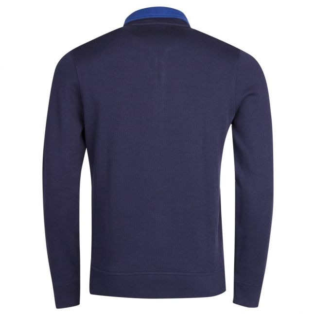 Mens Navy 1/2 Zip Funnel Neck Sweat Top