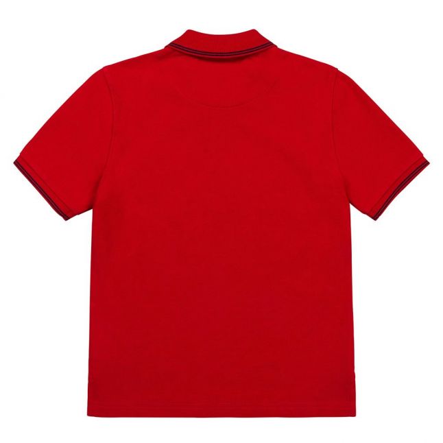 Boys Red Tipped Badge S/s Polo Shirt