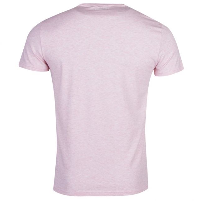 Mens Pink Melange Back Neck Logo S/s T Shirt