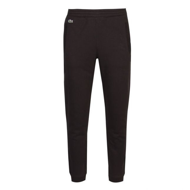 Mens Black Branded Tape Sweat Pants