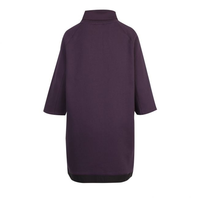 Womens Purple Roll Neck Sweater Dress