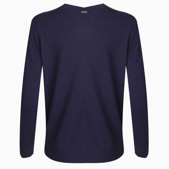 Womens True Navy Kors Crew Neck Knitted Top