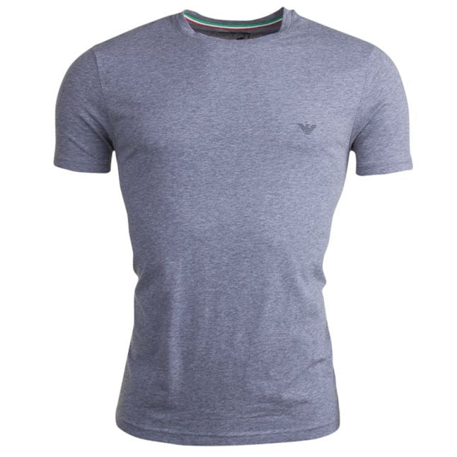 Mens Grey Melange Small Logo S/s T Shirt