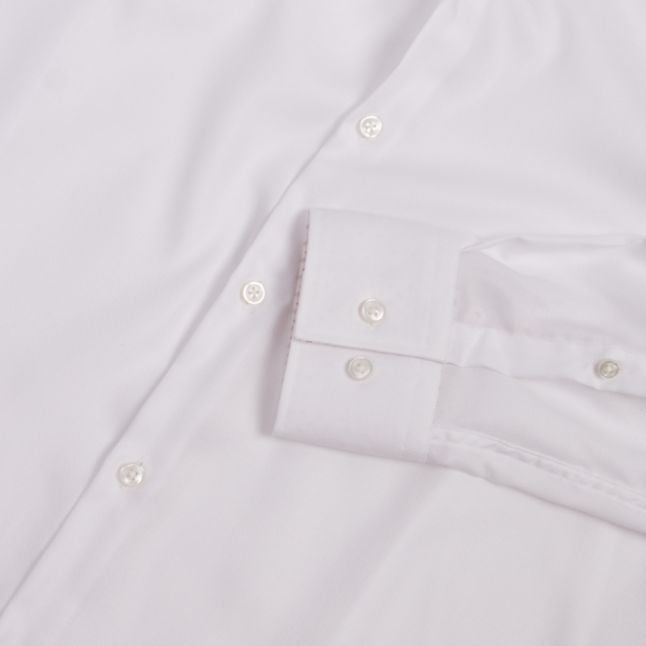 Mens White Koey Trim Slim Fit L/s Shirt