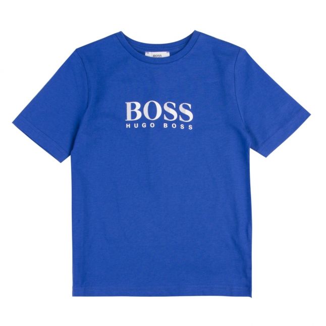 Boys Royal Blue Branded Logo S/s T Shirt