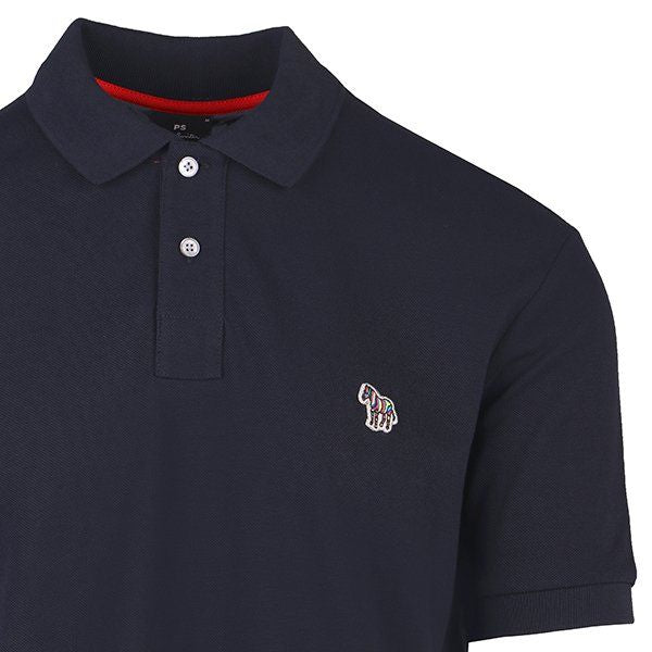 Mens Dark Navy Classic Zebra Regular Fit S/s Polo Shirt