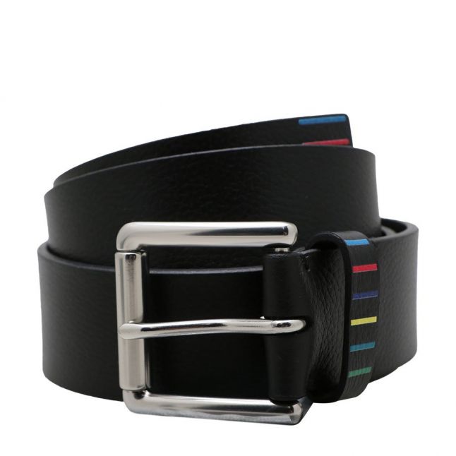 Mens Black Reflective Stripe Belt