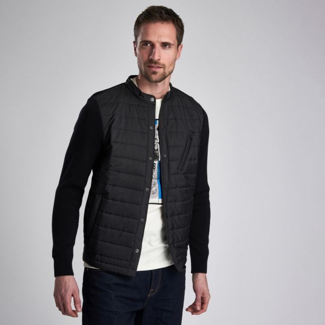 Mens Black Circuit Baffle Knitted Jacket