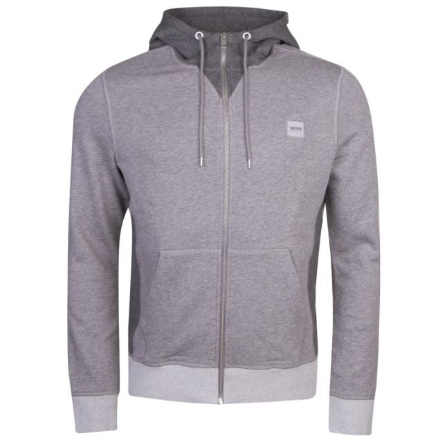 Casual Mens Light Grey Zeroes Hooded Zip Sweat Top