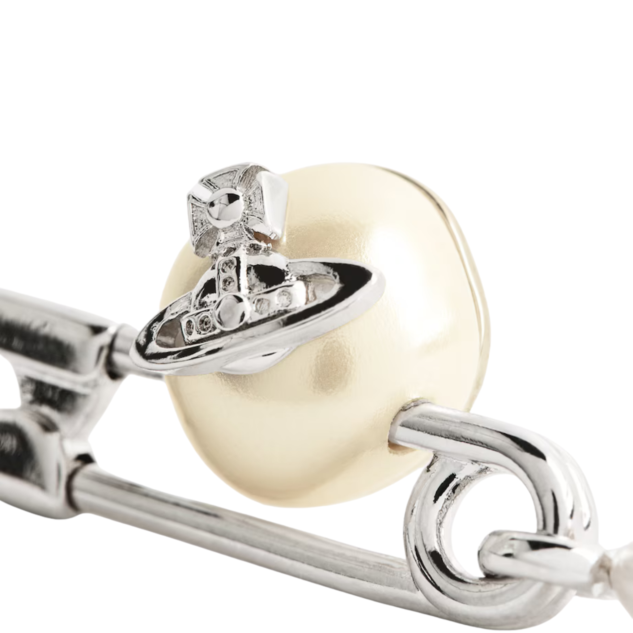 Vivienne Westwood Platinum/Creamrose Pearl Claude Small Stud Earrings