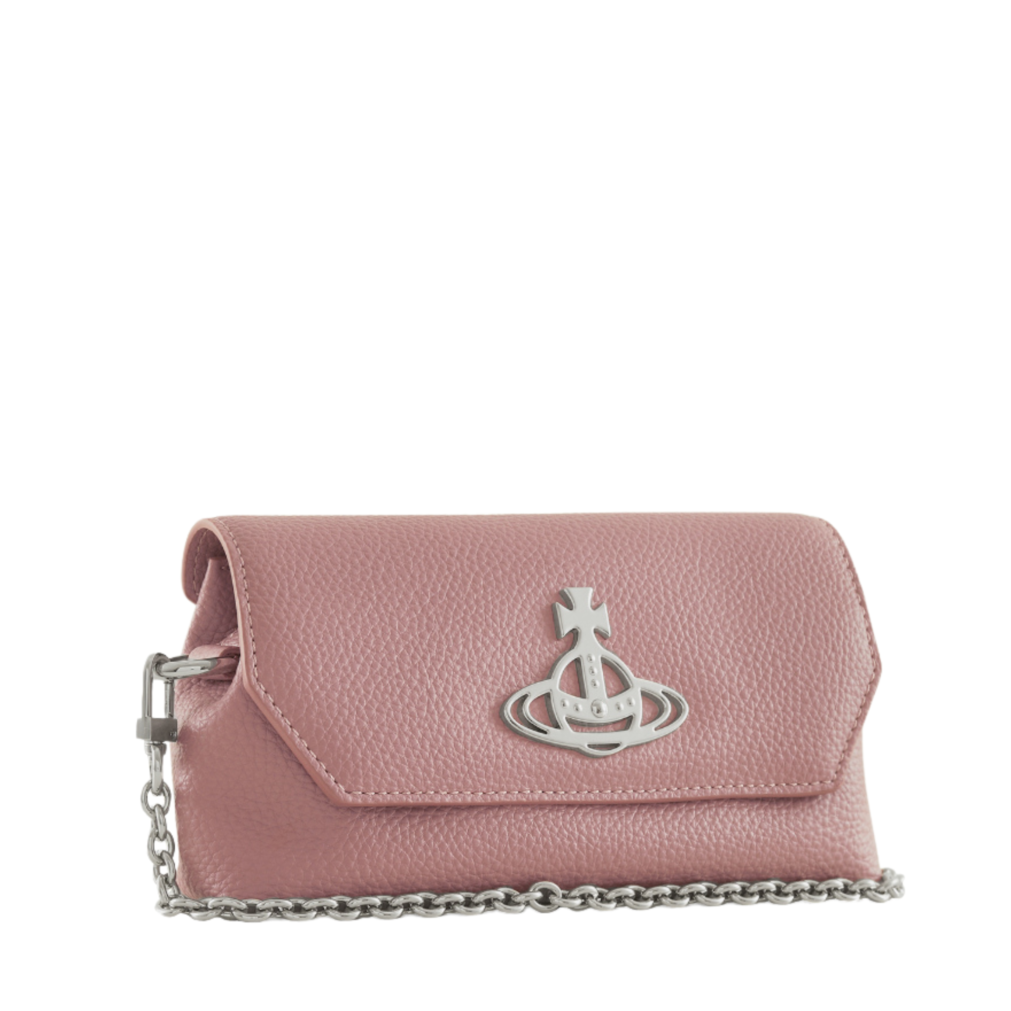 Womens Vivienne Westwood Pink PU Grain Mini Pouch with Chain