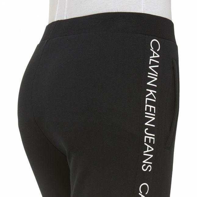 Womens Black Institutional Logo Side Sweat Pants