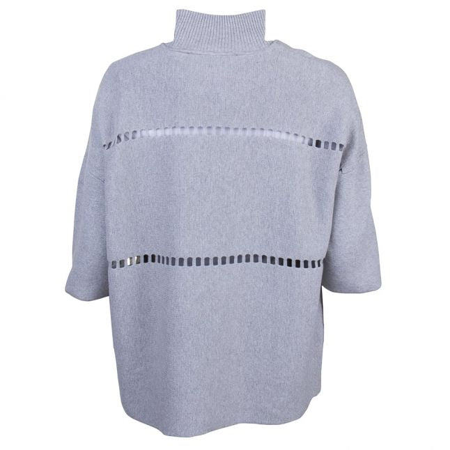 Womens Light Grey Melange Milano Mozart High Neck Knitted Jumper