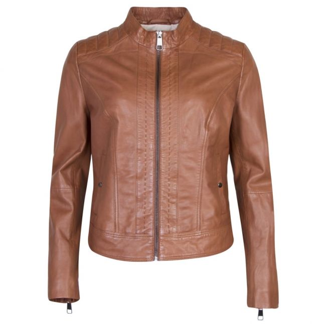 Casual Womens Light Brown Janabelle4 Leather Jacket