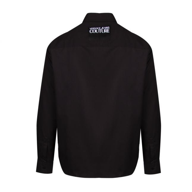 Mens Black Chain Pocket L/s Shirt