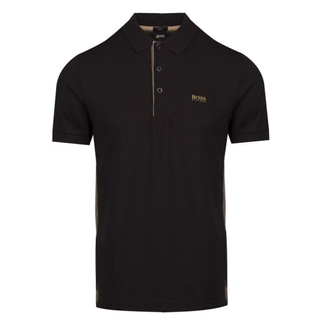 Athleisure Mens Black/Gold Paule Slim Fit S/s Polo Shirt