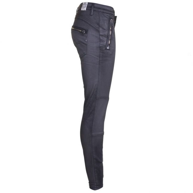 Womens Black Wash Elitayr Skinny Biker Fit Jeans