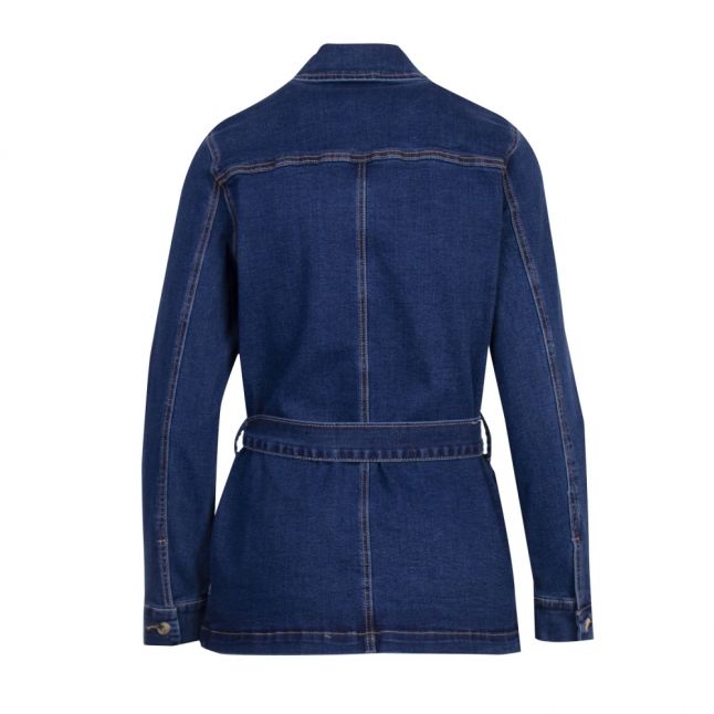 Womens Medium Blue Vifash Belted Denim Jacket