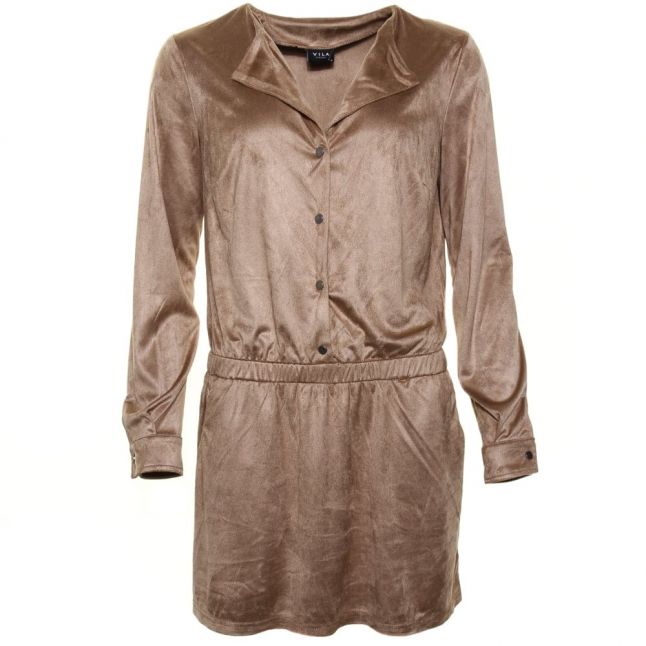 Womens Dusty Camel Vienan L/s Dress